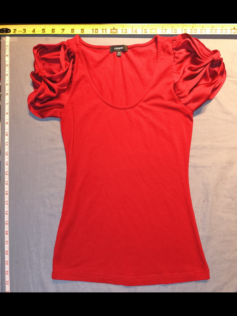 Express Women's Red Scoop Neck Open Shoulder Top
